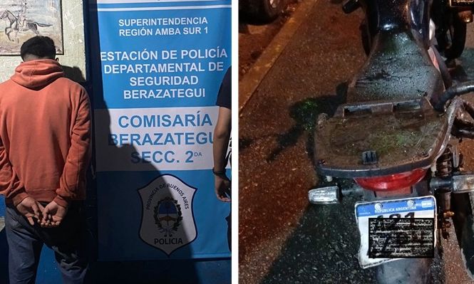 Berazategui – Joven aprehendido, conducía una moto robada e intentó fugarse